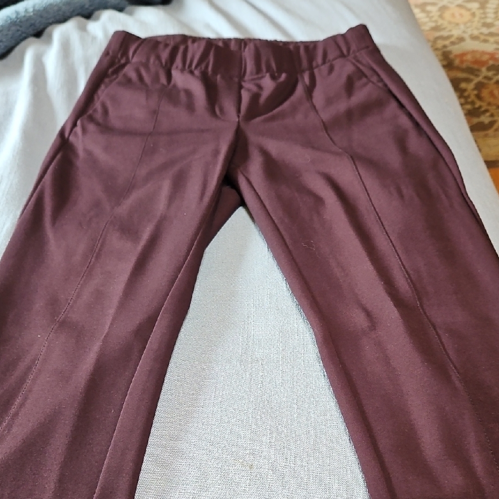 Womens J.JILL Burgundy Pants, XS, Tapered Leg, Elastic Waist Like NEW